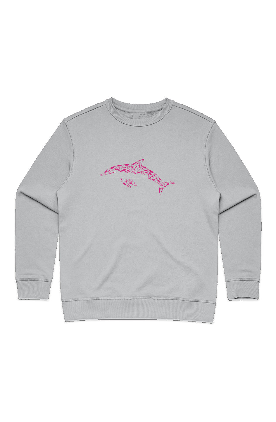 Pink Embroidered Dolphin Women's Premium Crew