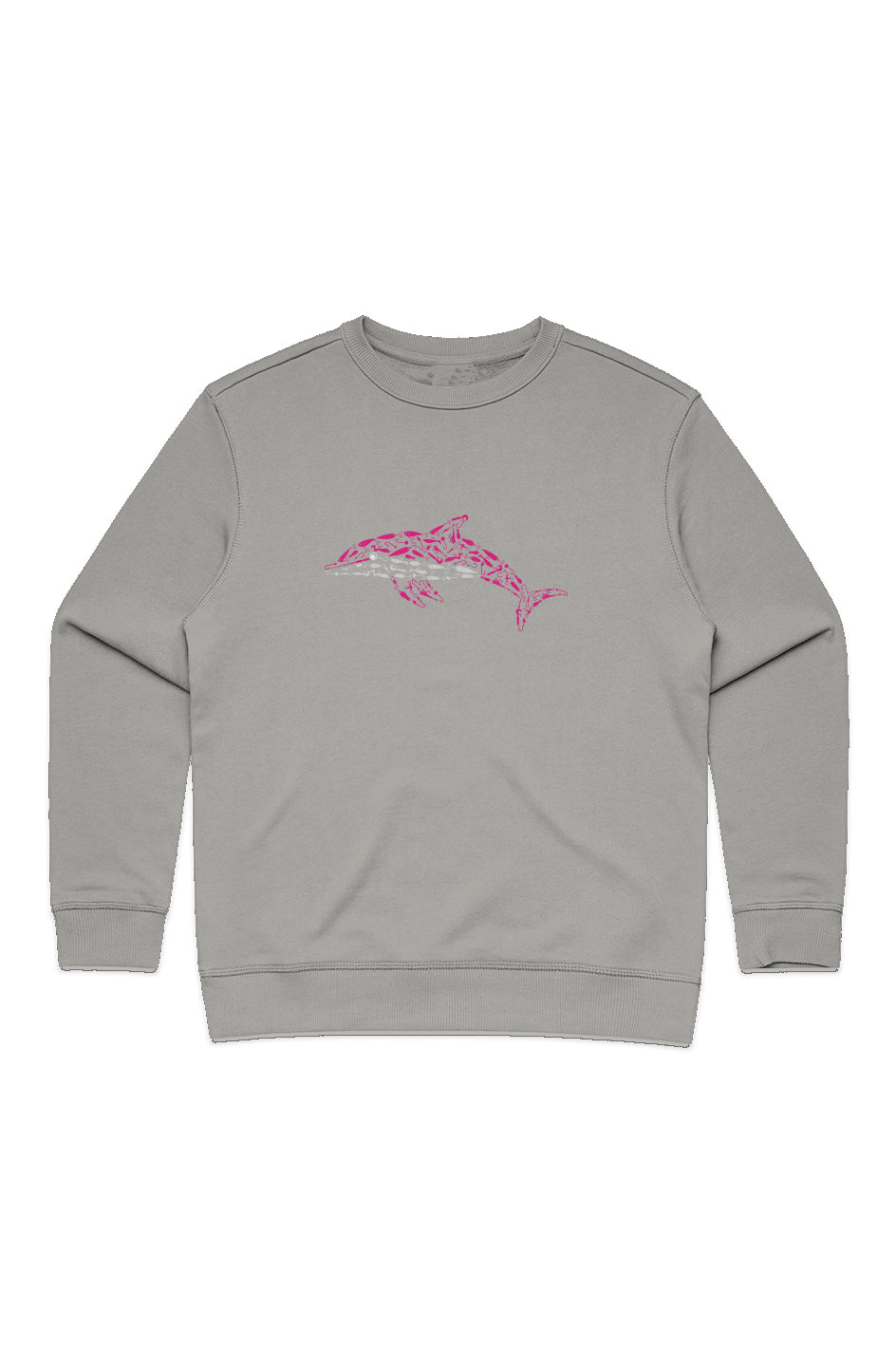 Pink Embroidered Dolphin Women's Premium Crew
