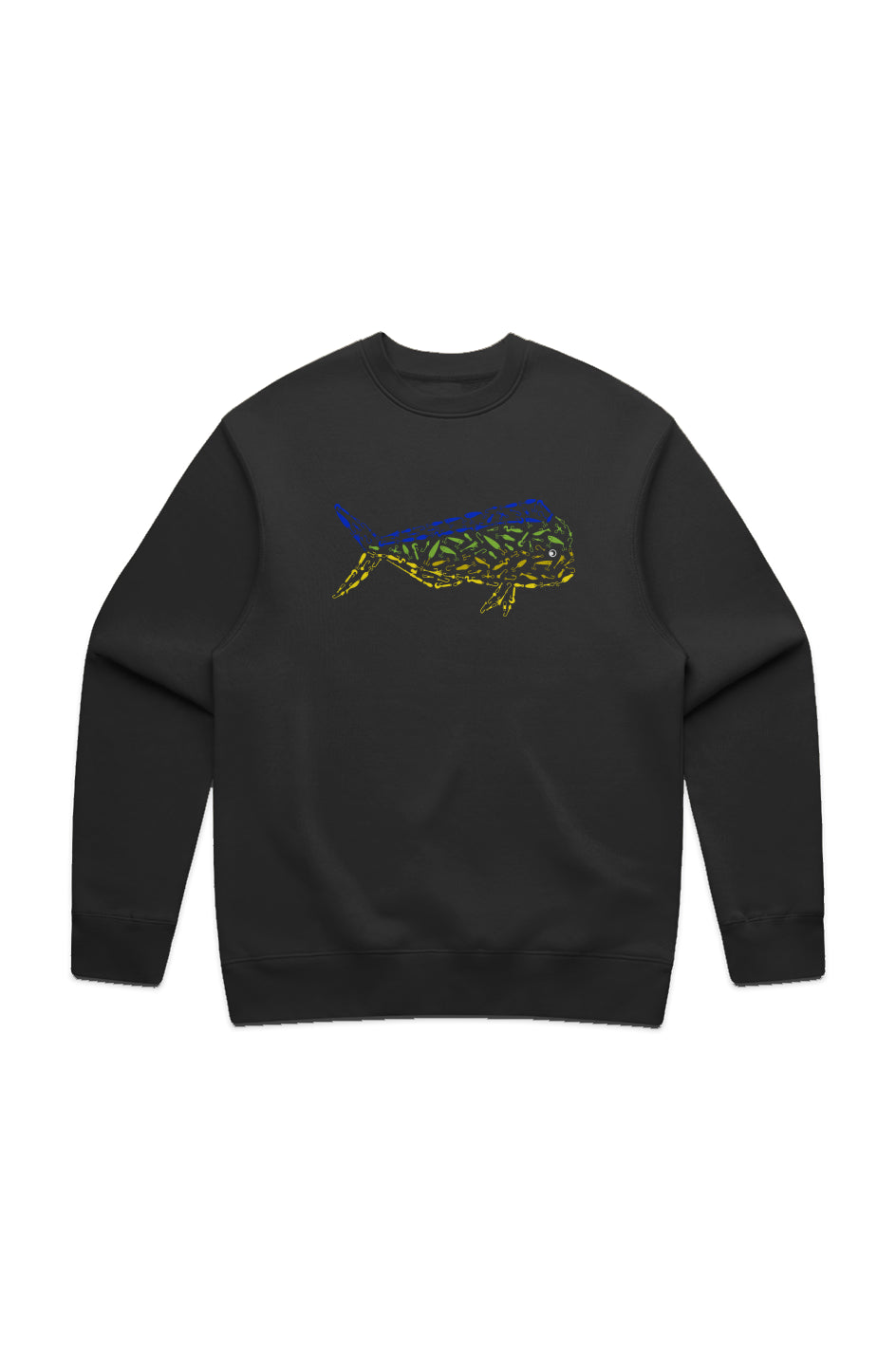 Premium Embroidered Mahi Mahi Relaxed Crew Sweatshirt