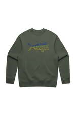 Premium Embroidered Mahi Mahi Relaxed Crew Sweatshirt