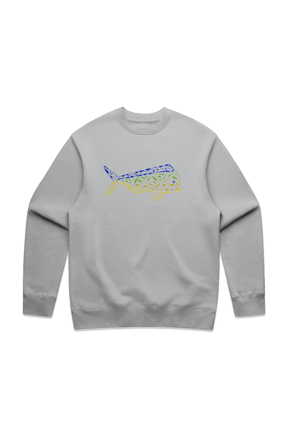 Premium Embroidered Mahi Mahi Relaxed Crew Crewneck