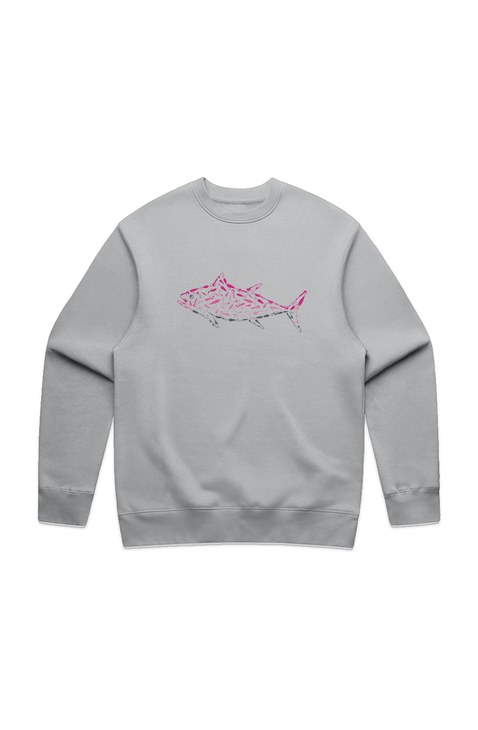 Premium Embroidered Pink Tuna Crew Sweatshirt