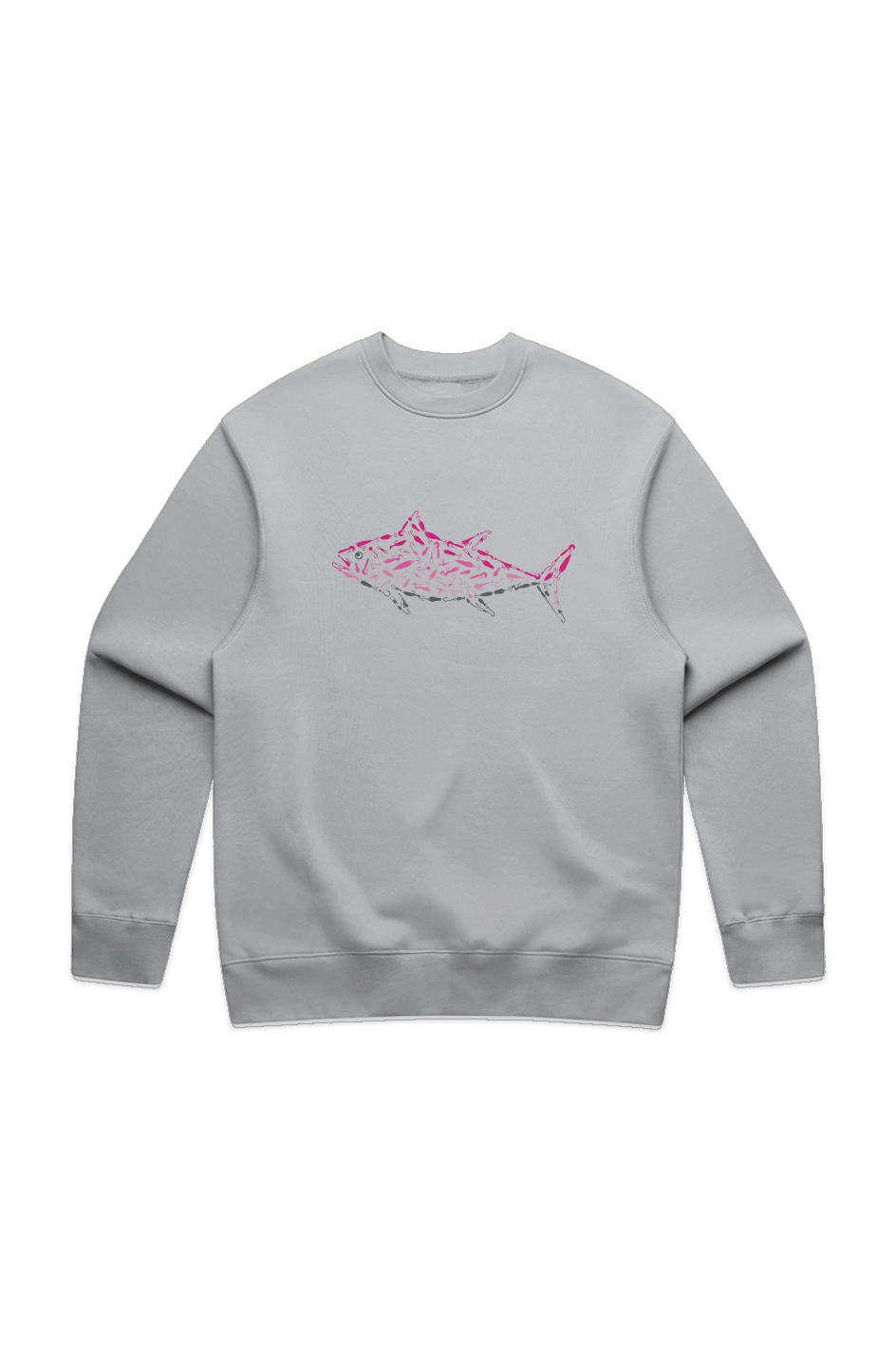 Premium Embroidered Pink Tuna Crew Sweatshirt