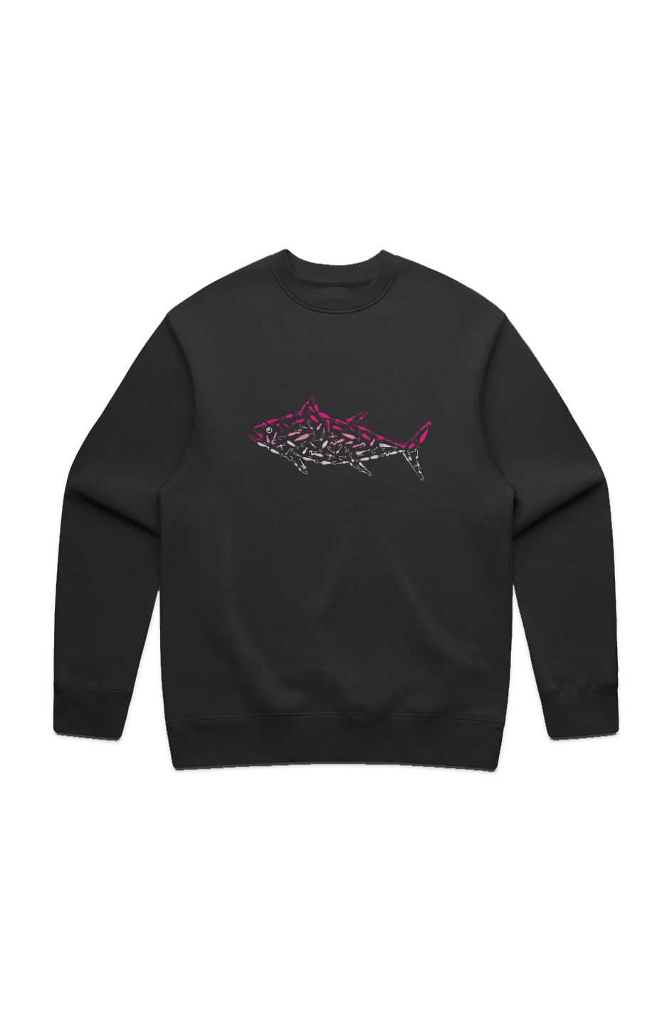 Premium Embroidered Pink Tuna Crew Crewneck