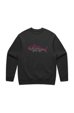 Premium Embroidered Pink Tuna Crew Crewneck