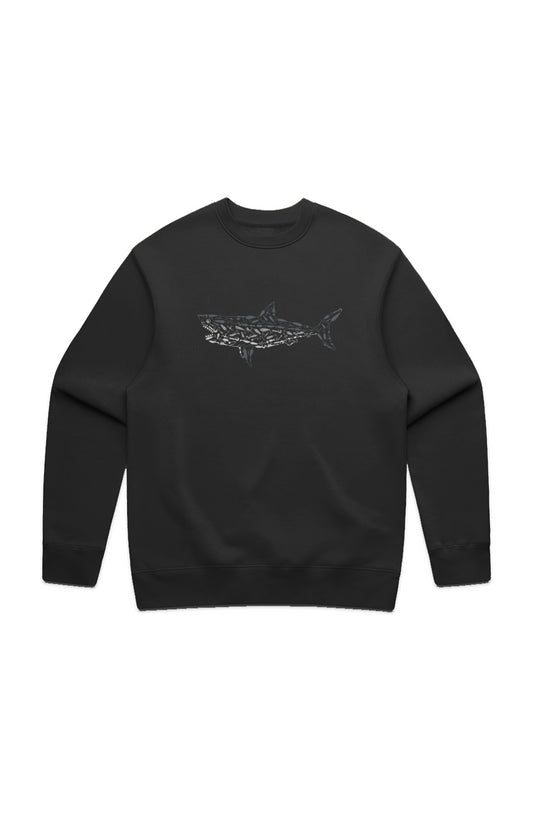 Premium Embroidered Great White Relaxed Crew Sweatshirt
