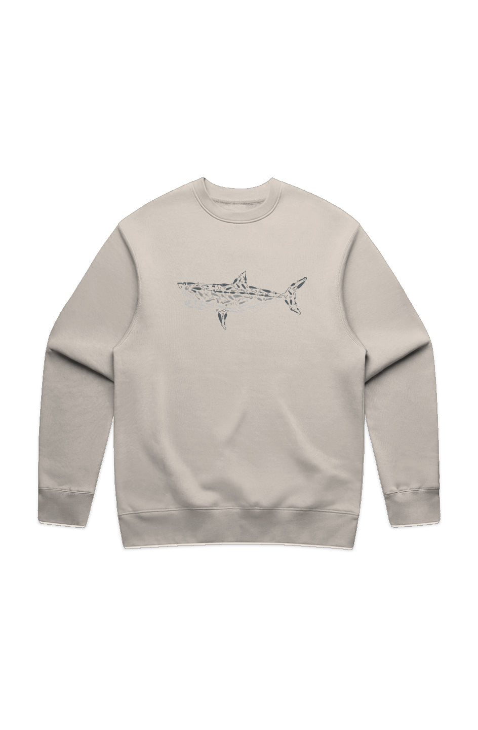 Premium Embroidered Great White Relaxed Crew Sweatshirt