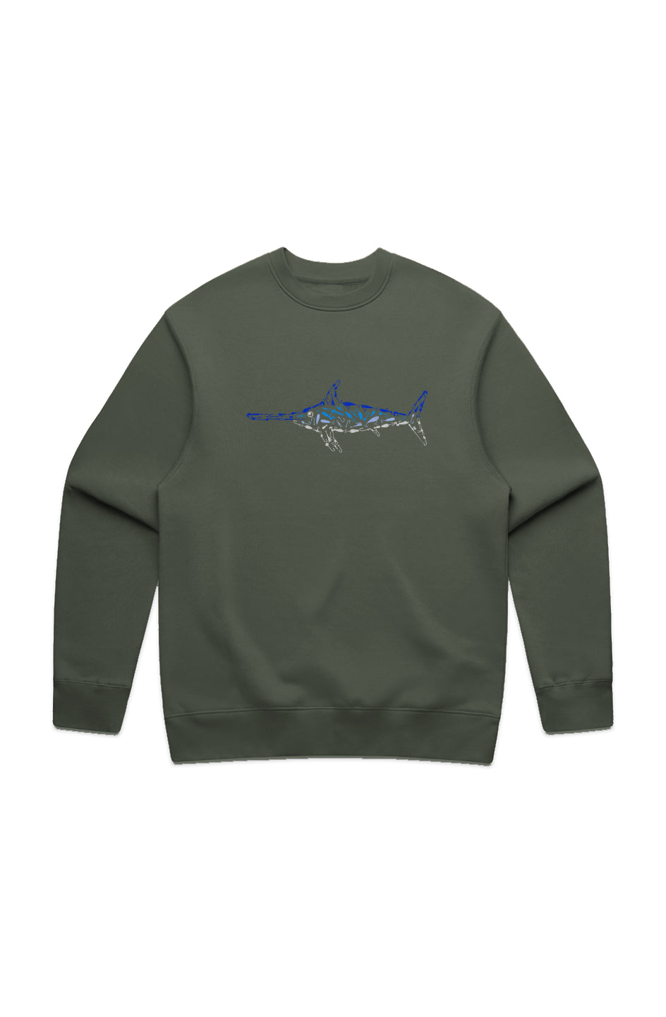 Premium Embroidered Swordfish Relaxed Crew Sweatshirt