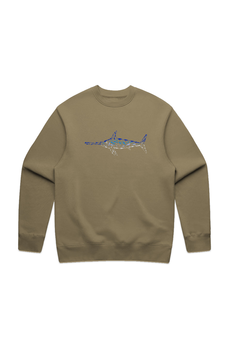 Premium Embroidered Swordfish Relaxed Crew Sweatshirt