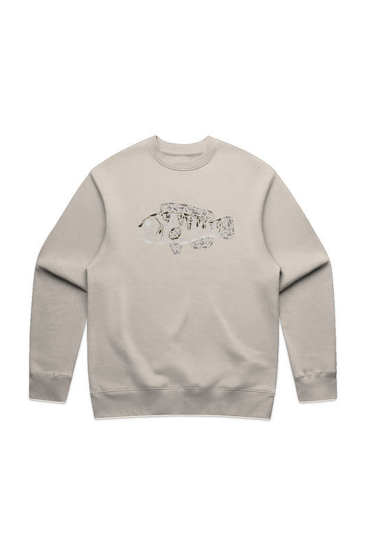 Premium Embroidered Tautog Relaxed Crew Sweatshirt