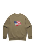 Premium Embroidered American Flag Swimbait Edition Crewneck