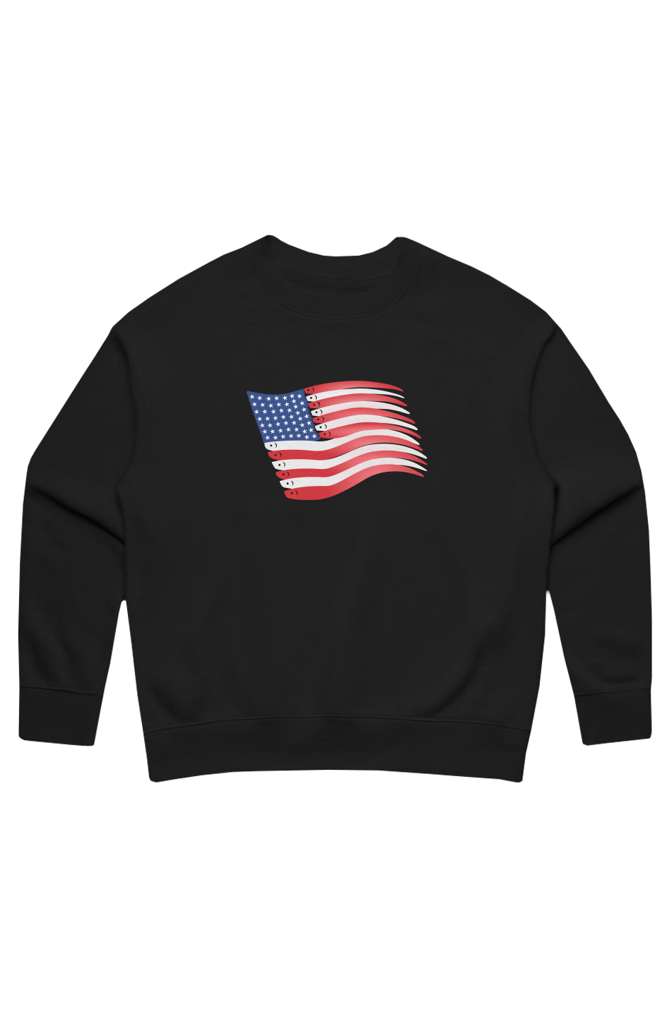 Women's Premium Embroidered American Flag Swimbait Edition Relaxed Sweatshirt