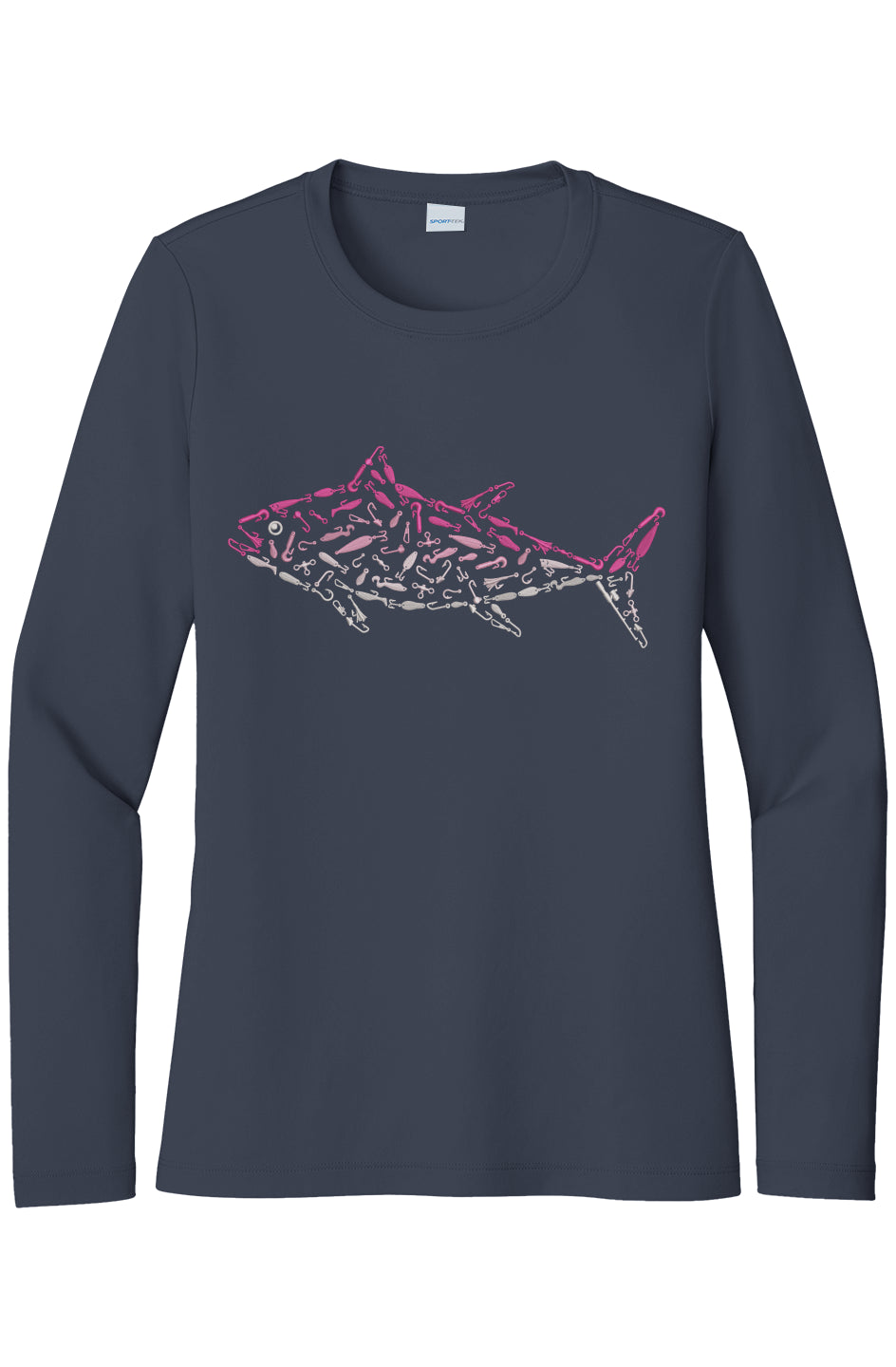 Womens Pink Tuna Lightweight Wicking UV Pro LS Tee