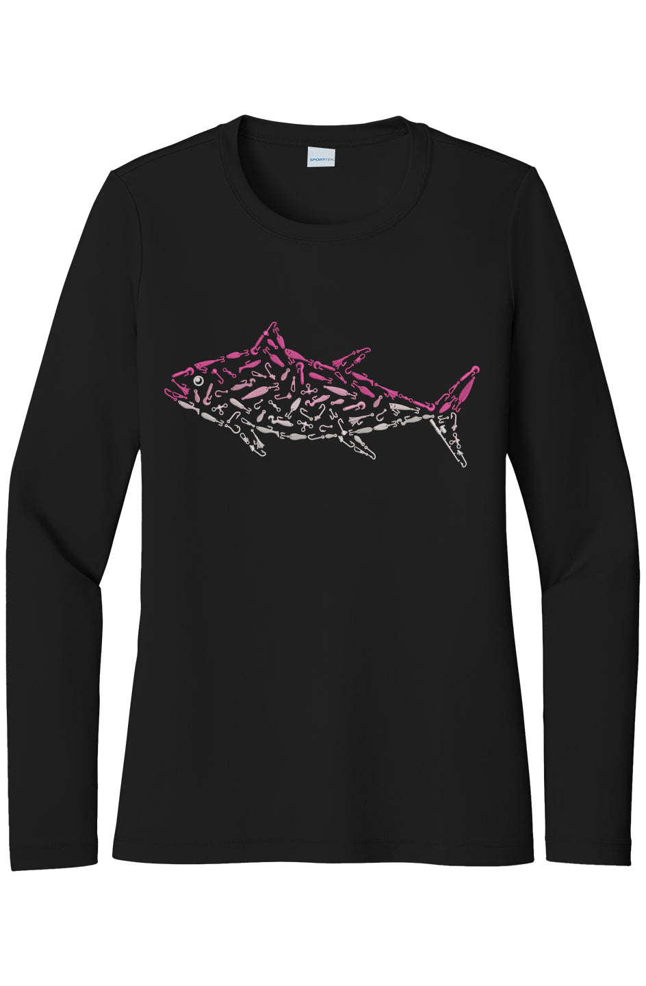 Womens Pink Tuna Lightweight Wicking UV Pro LS Tee