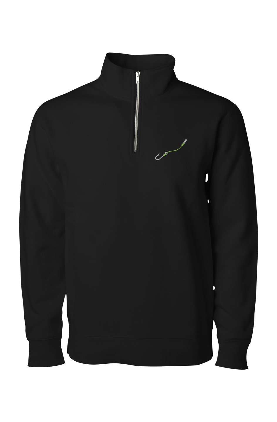 Embroidered "Hook & Line" Quarter Zip Pullover