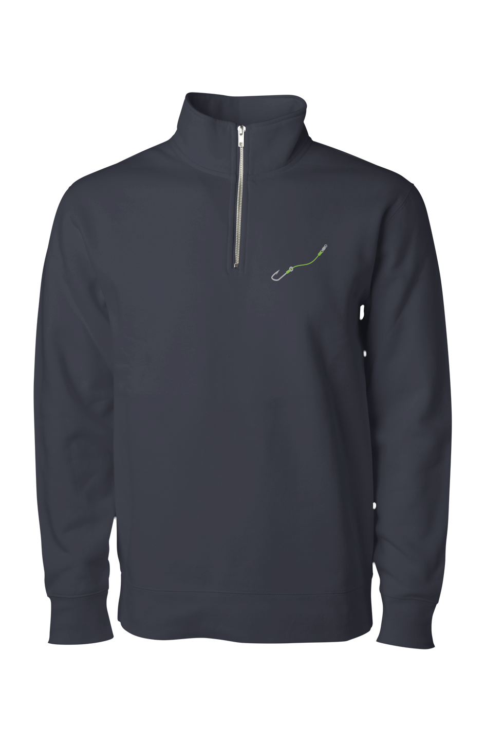 Embroidered "Hook & Line" Quarter Zip Pullover