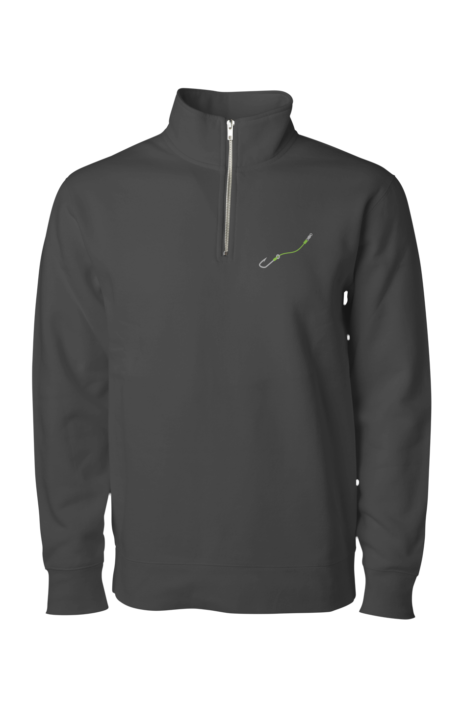 Embroidered "Hook & Line" Quarter Zip Pullover
