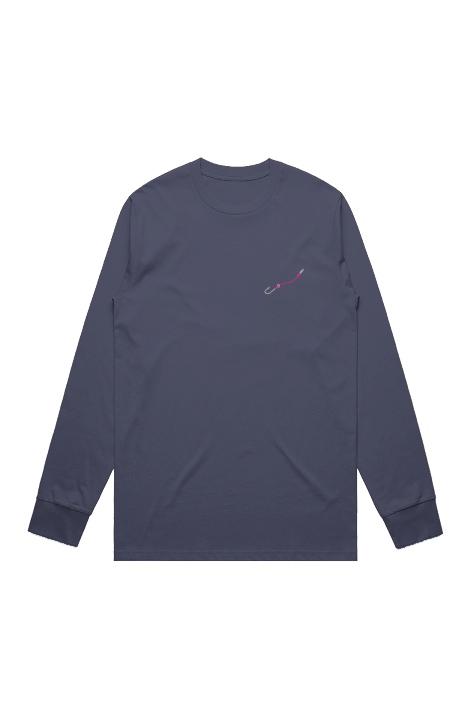 Pink Embroidered Hook Line Premium Signature Tee