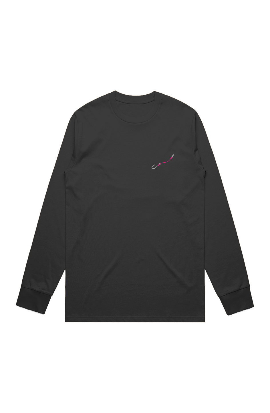 Pink Embroidered Hook Line Premium Signature Tee