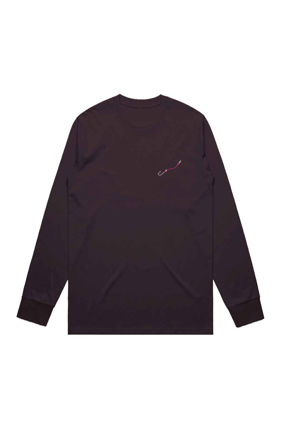 Pink Embroidered Hook Line Premium Signature Tee