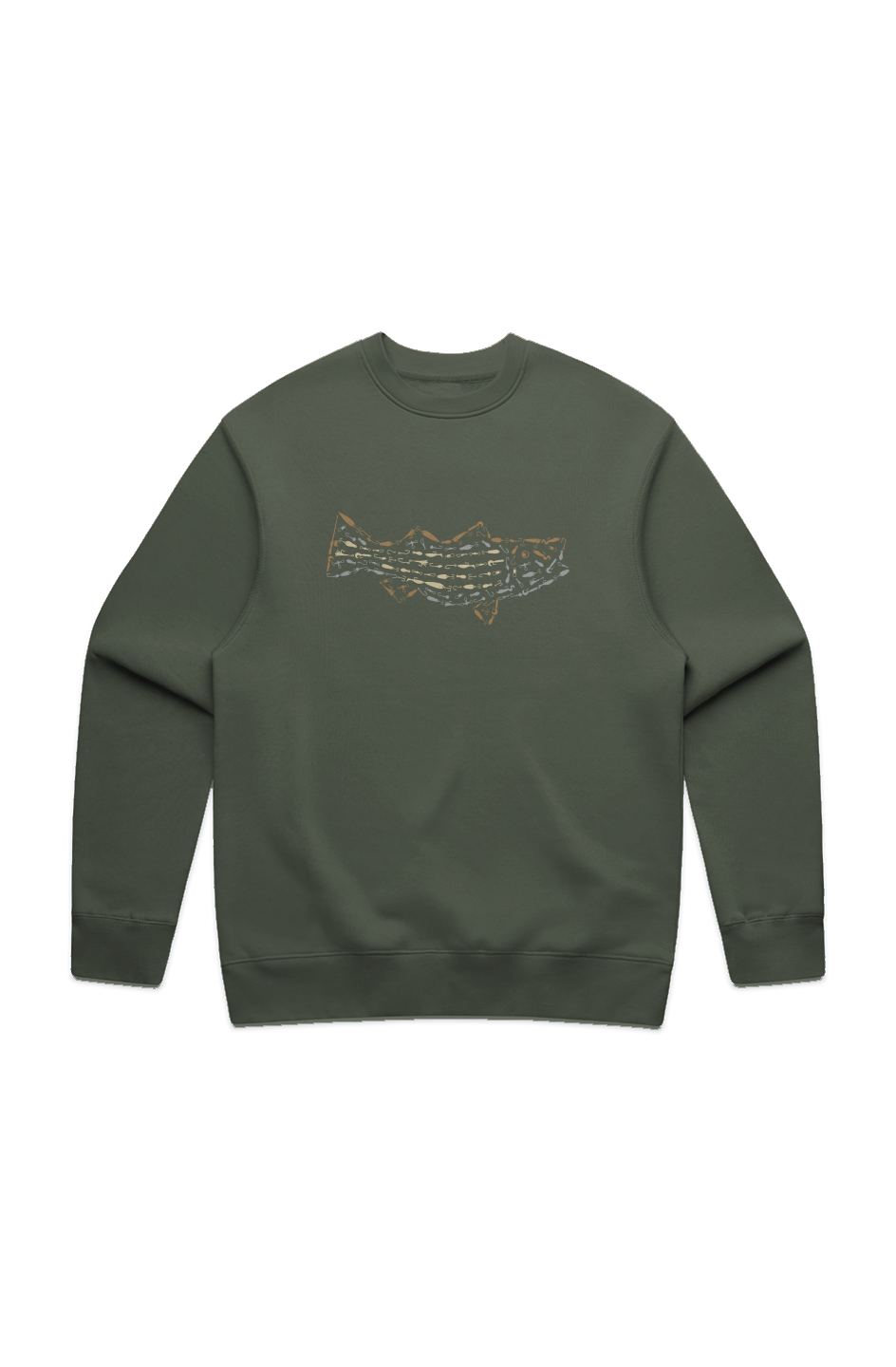 Premium Embroidered Relaxed Crewneck Striped Bass
