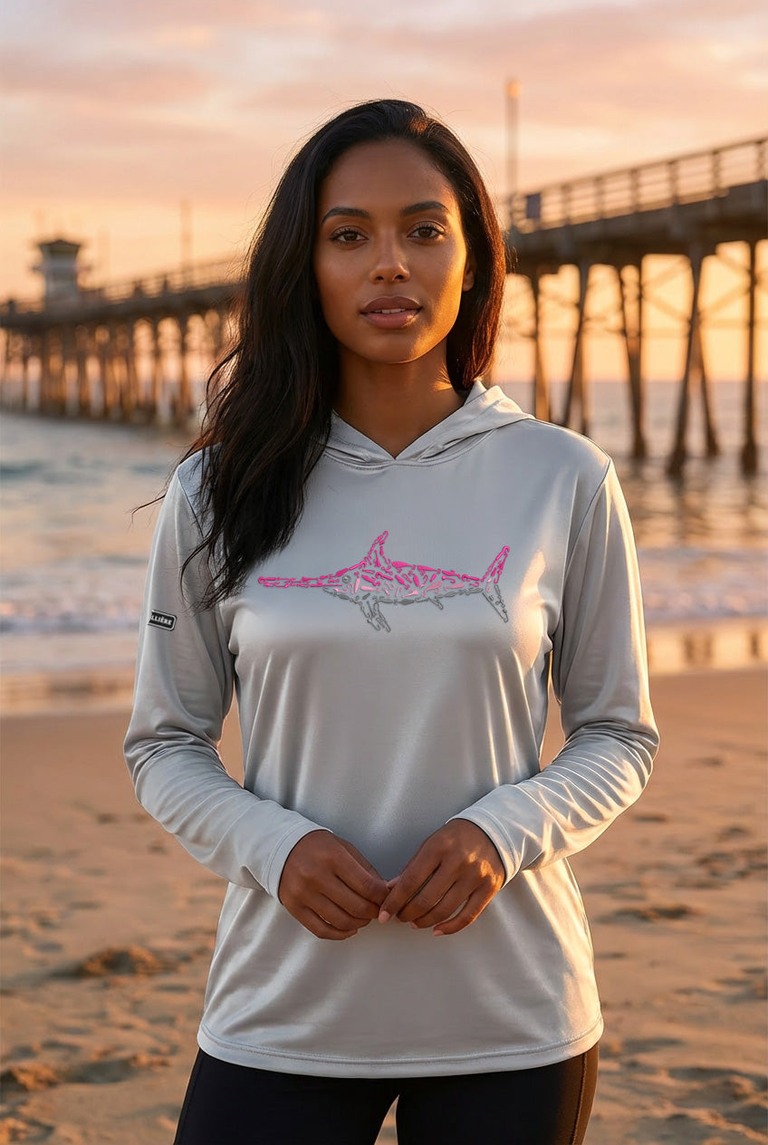 Pink Swordfish Bahama Performance Hoodie