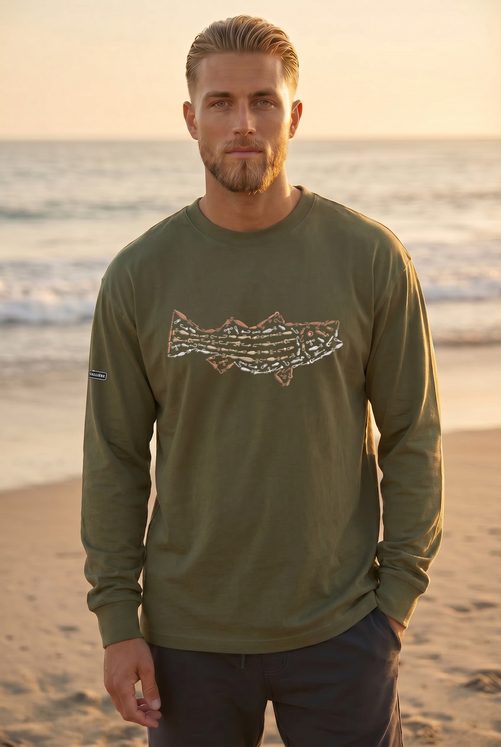 Premium Signature Long Sleeve Tee - Striped Bass