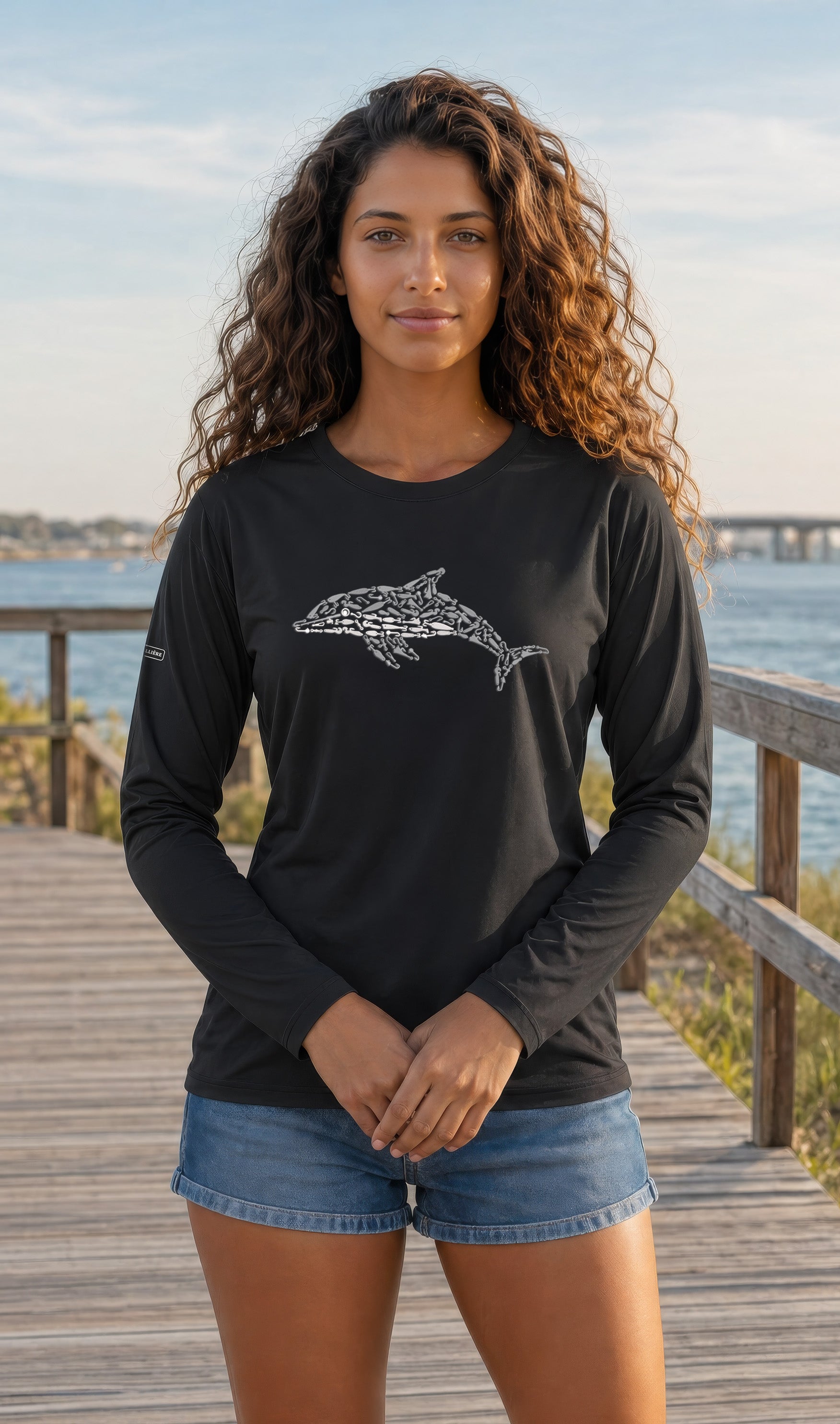 Womens Dolphin Lightweight Wicking UV Pro LS Tee