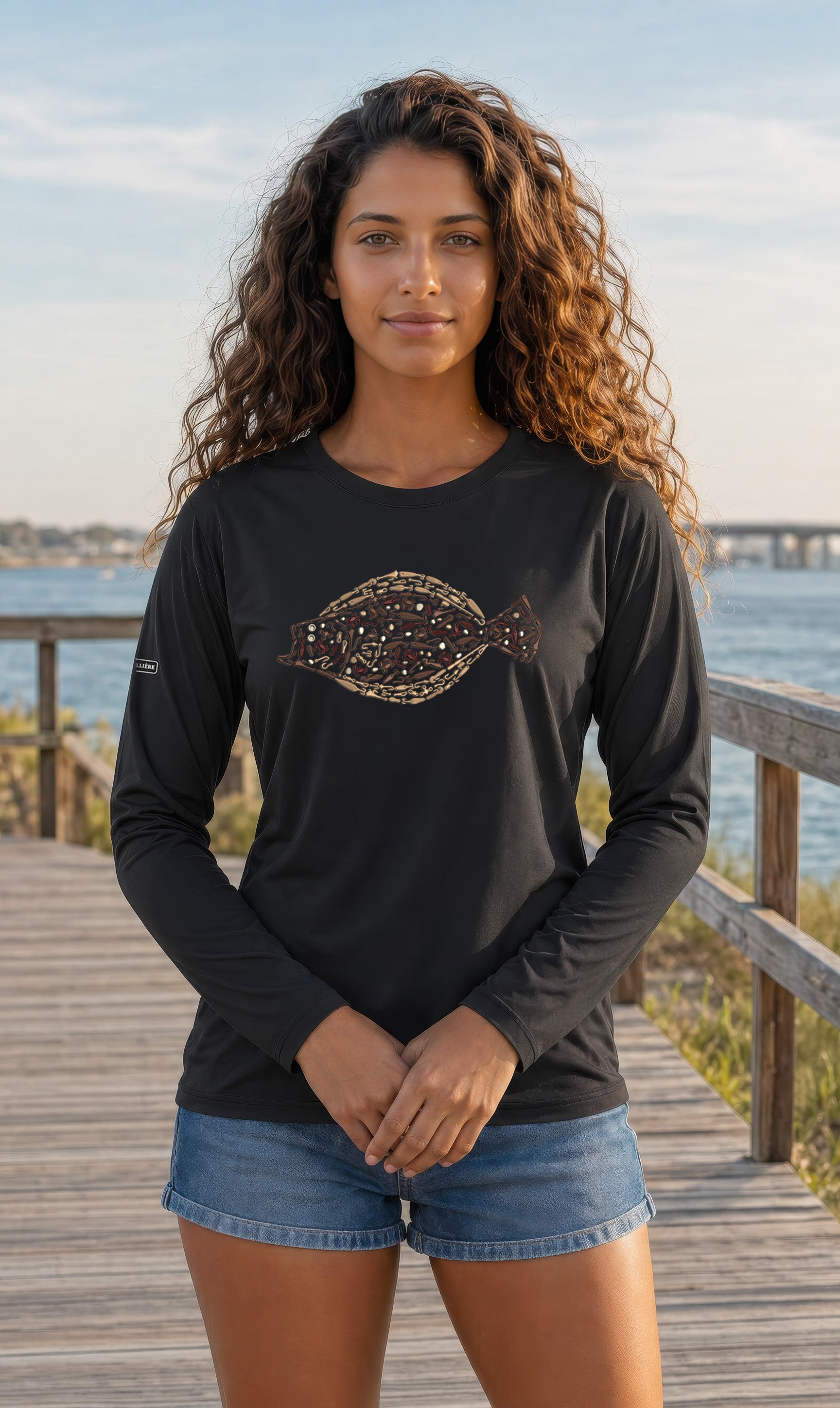 Womens Fluke Lightweight Wicking UV Pro LS Tee