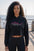 Embroidered Women's Pink Tuna Crop Hoodie