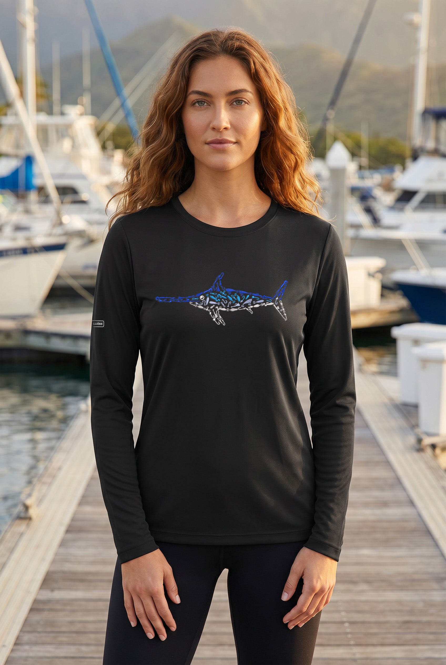 Womens Swordfish Lightweight Wicking UV Pro LS Tee