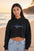 Embroidered Women's Swordfish Crop Hoodie
