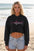 Embroidered Women's Pink Swordfish Crop Hoodie