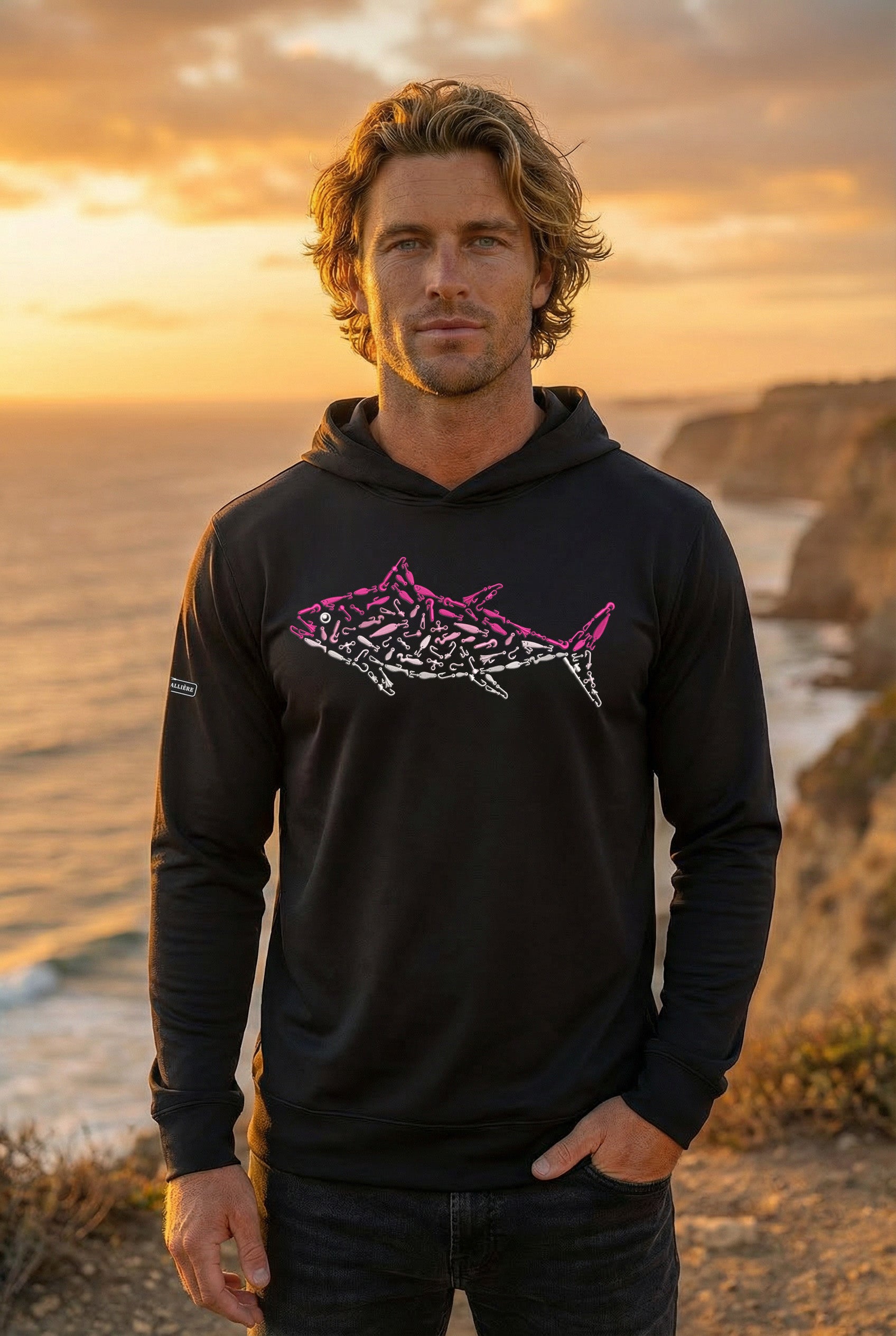 Ultra-Soft Tri-Blend Pink Tuna Wicking Hoodie