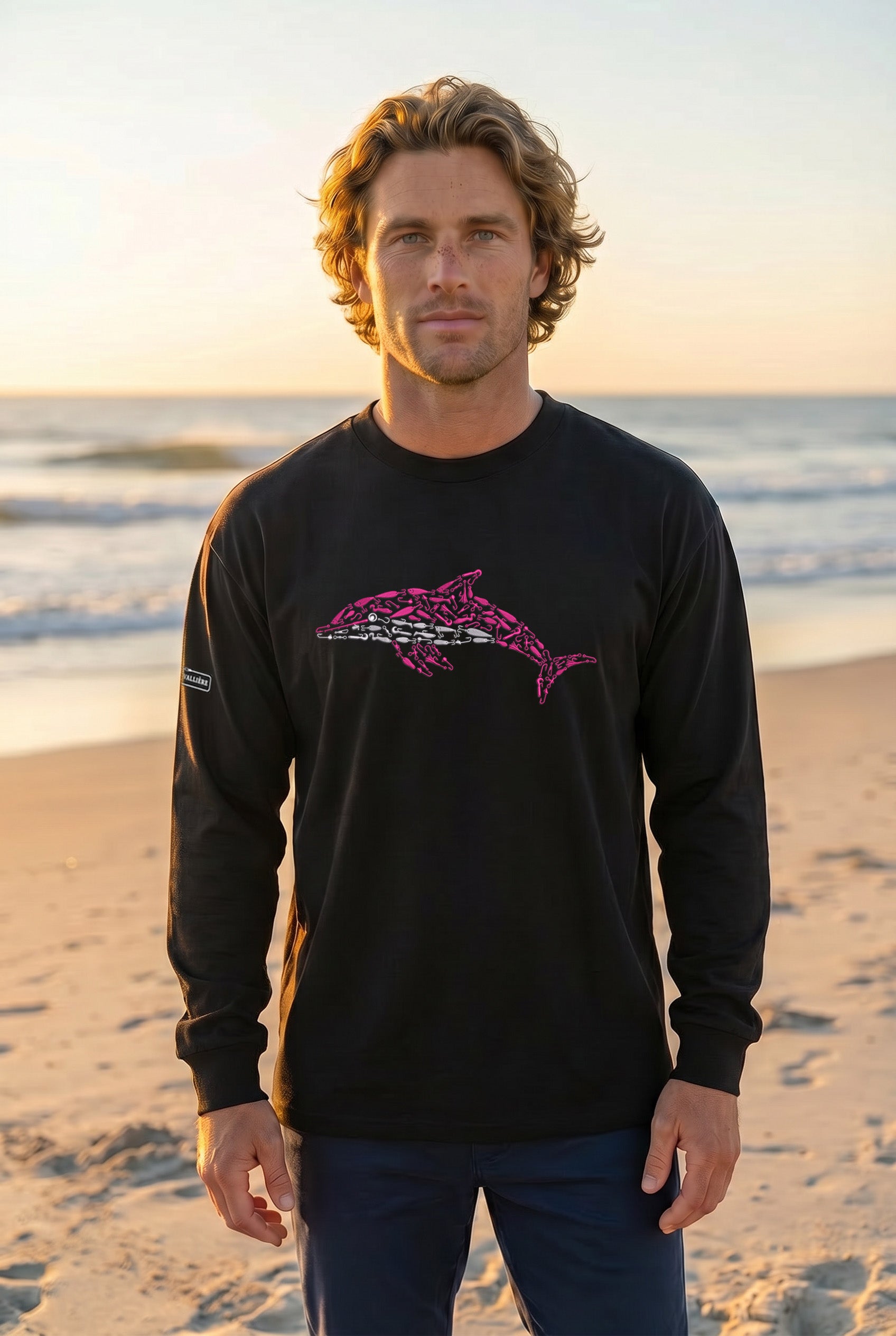Premium Signature Long Sleeve Tee - Pink Dolphin