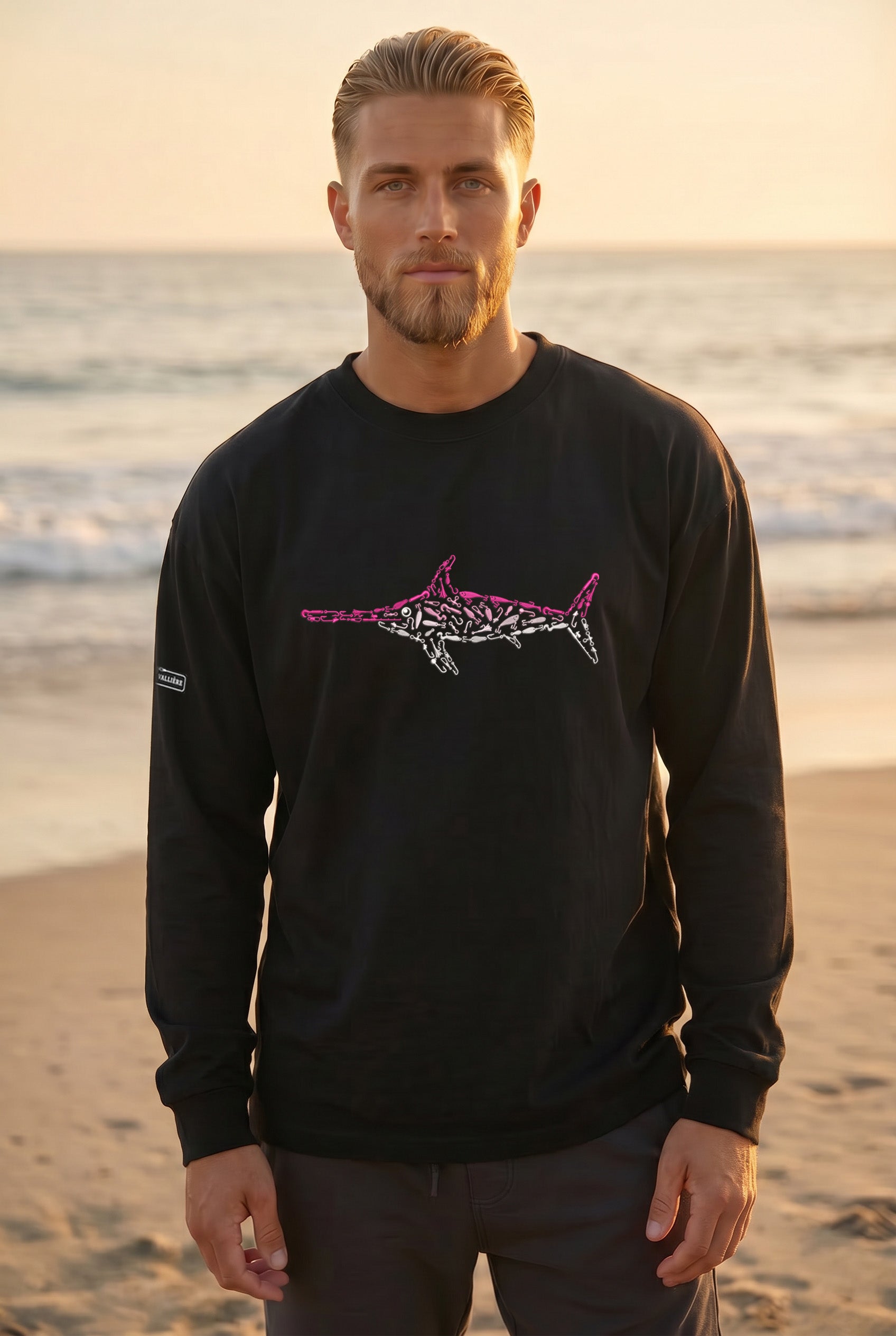 Premium Signature Long Sleeve Tee - Pink Swordfish