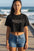 Signature Crop Tee - Striped Bass