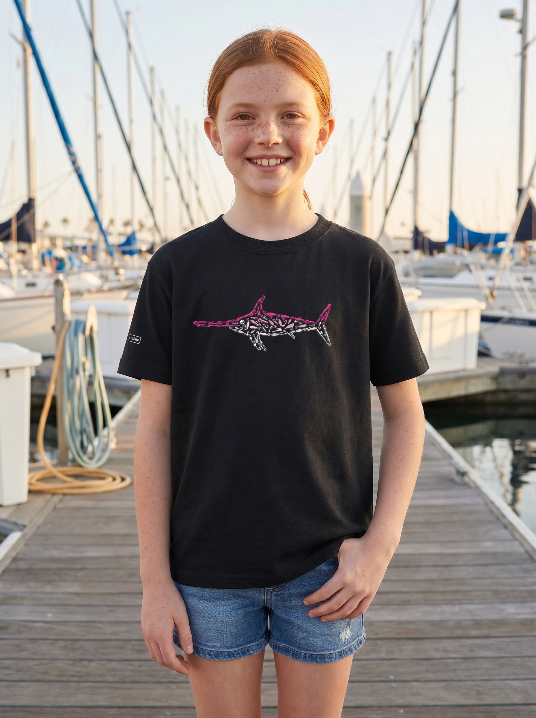 Pink Swordfish Youth 100% Cotton T-Shirt