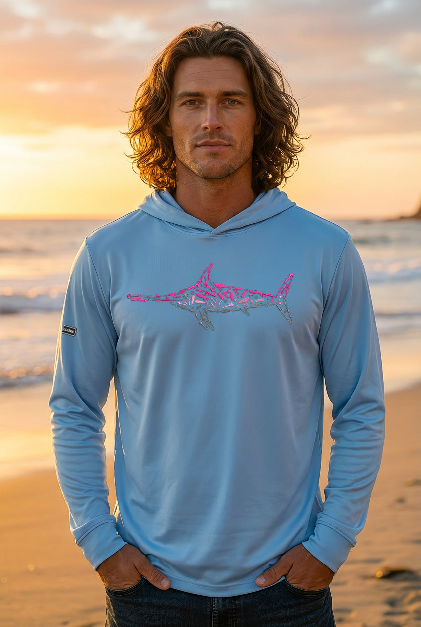 Pink Swordfish Bahama Performance Hoodie
