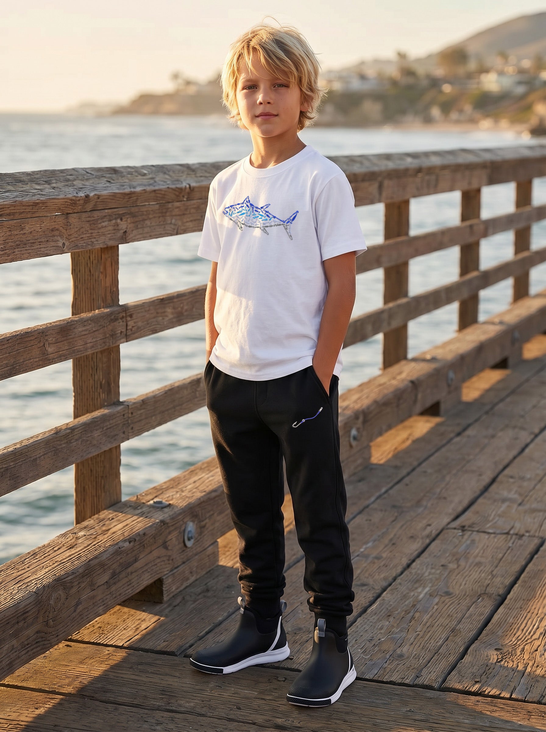 Embroidered Hook and Line Youth Jogger