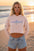 Embroidered Women's Swordfish Crop Hoodie