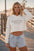 Embroidered Women's Striped Bass Crop Hoodie
