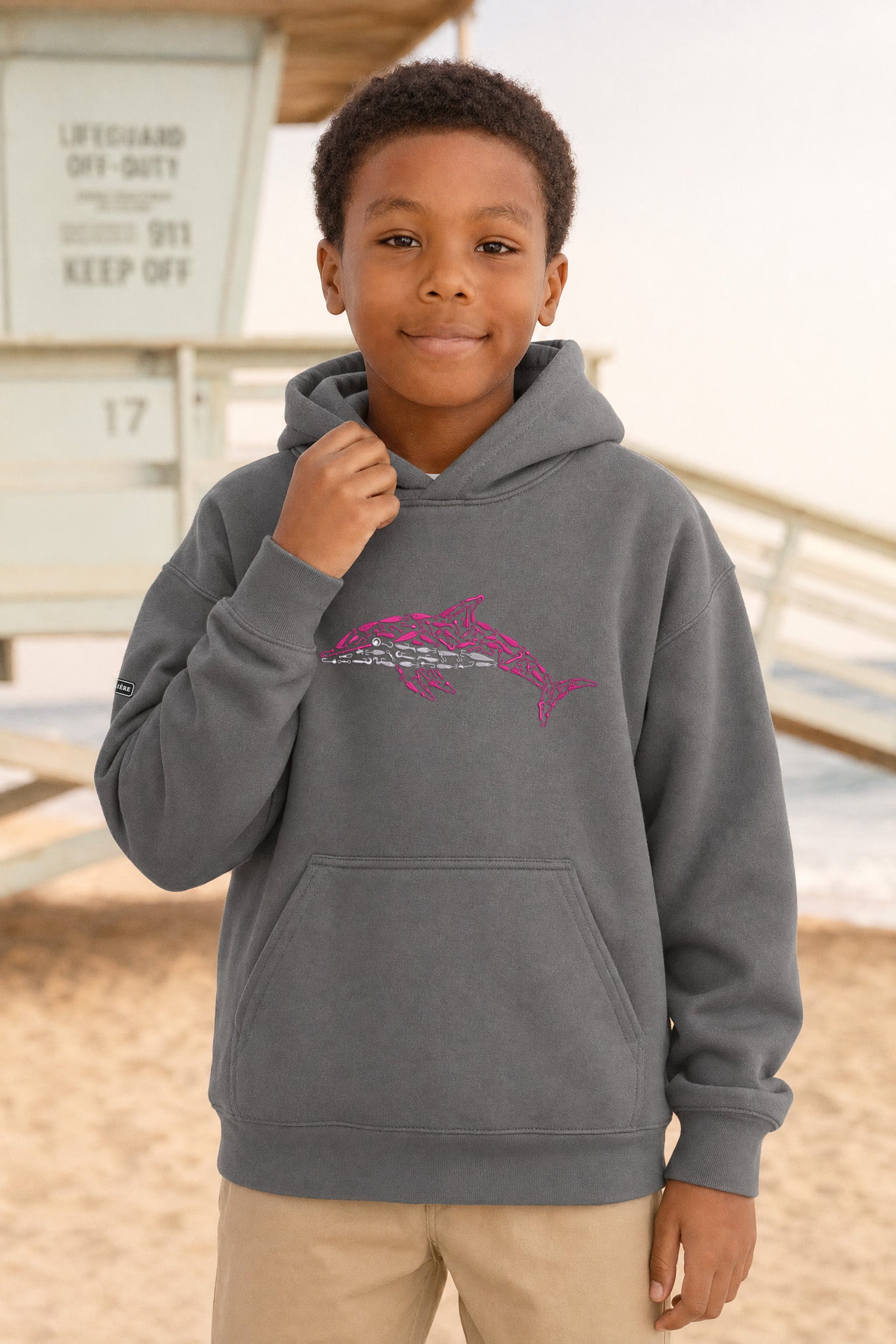 Pink Dolphin Youth Hoodie