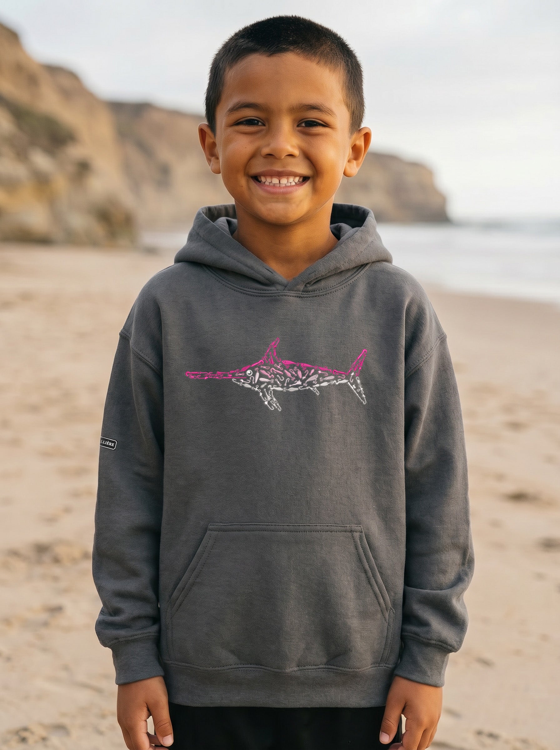 Pink Swordfish Youth Hoodie