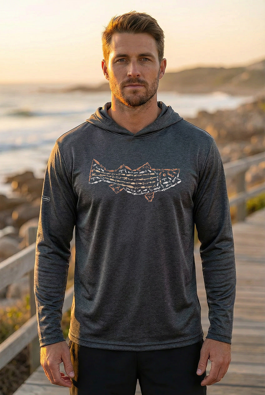 Ultra-Soft Tri-Blend Striped Bass Wicking Hoodie