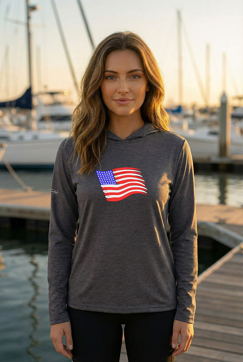 Ultra-Soft Tri-Blend American Flag Swimbait Edition Wicking Hoodie