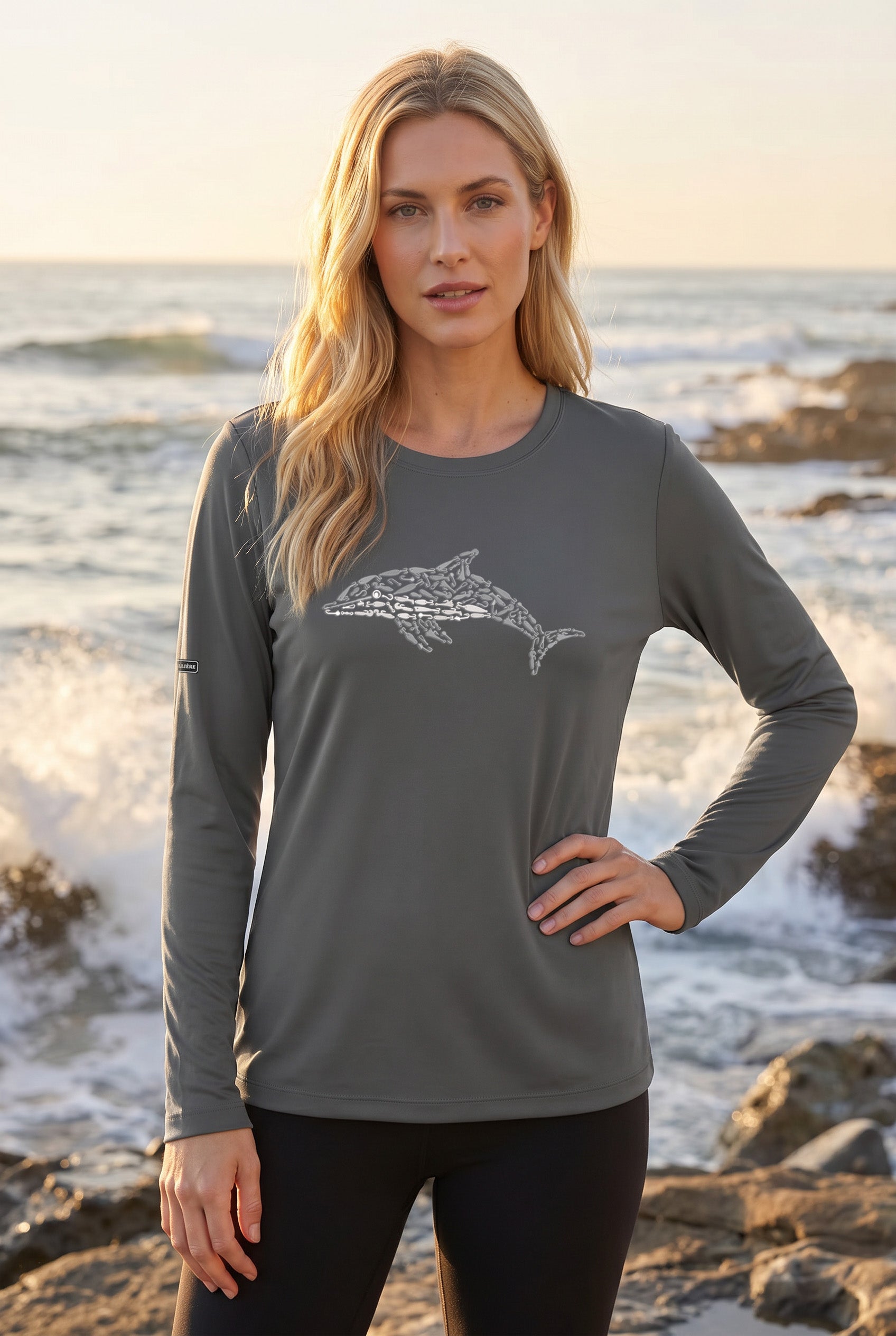 Womens Dolphin Lightweight Wicking UV Pro LS Tee