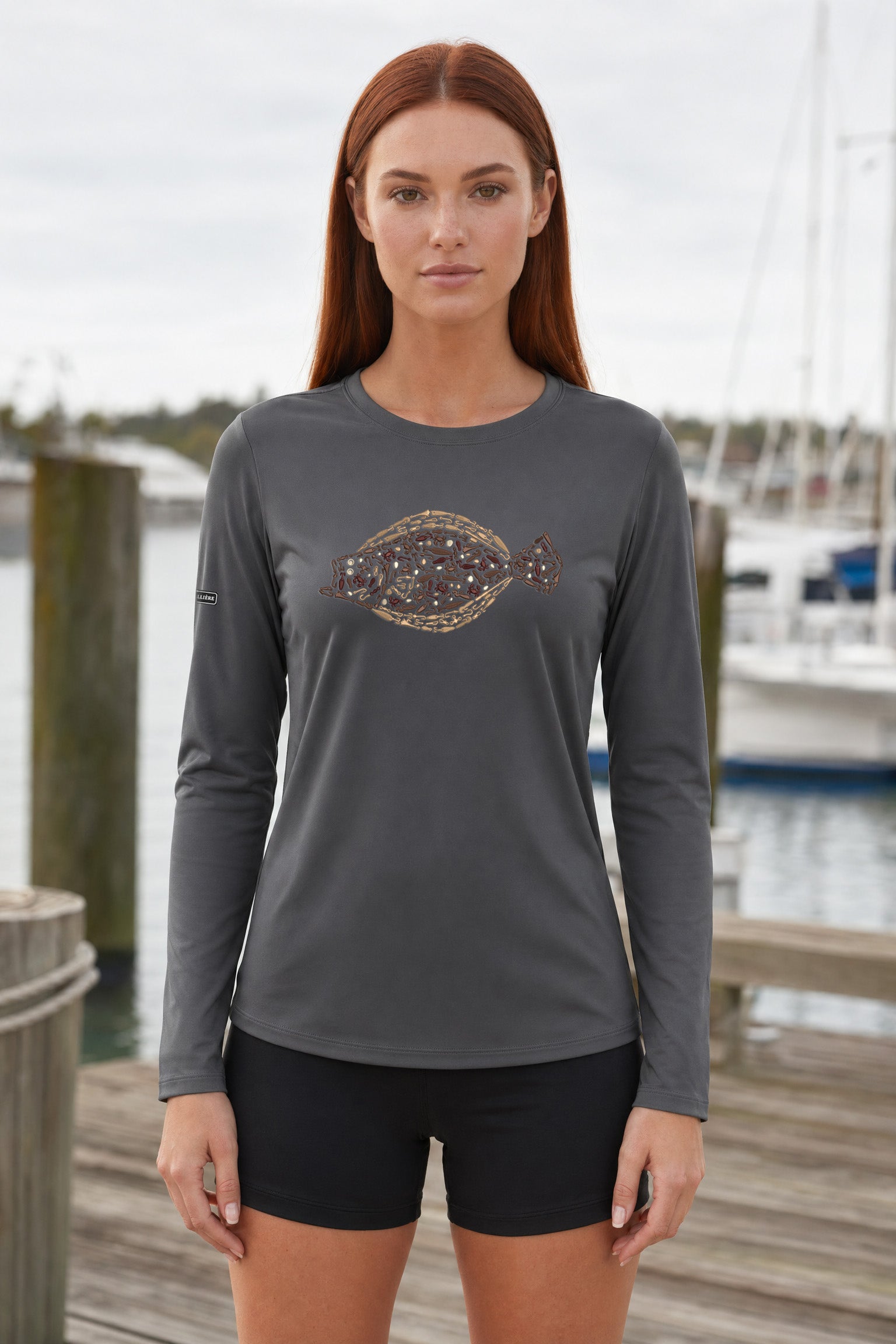 Womens Fluke Lightweight Wicking UV Pro LS Tee