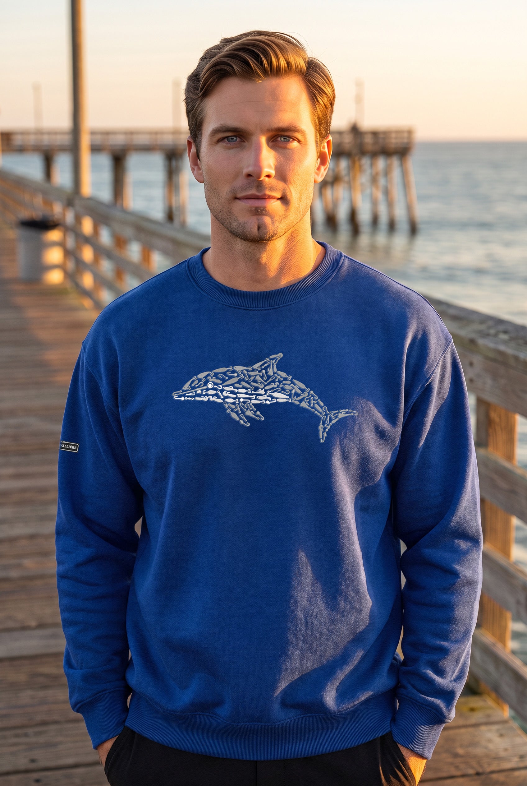 Premium Embroidered Relaxed Crewneck Dolphin
