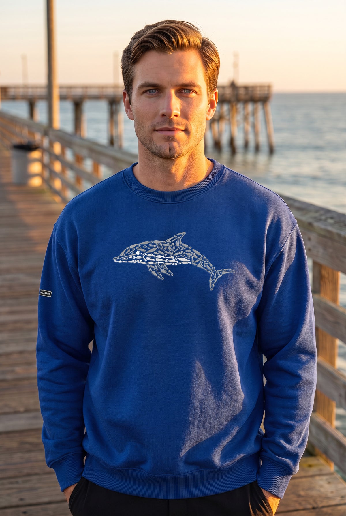 Premium Embroidered Relaxed Crewneck Dolphin
